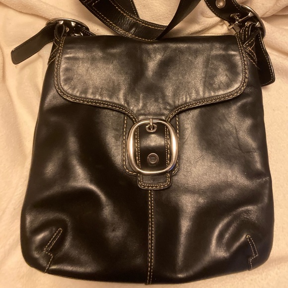 - Coach purse black leather with buckle euc! - Picture 1 of 8